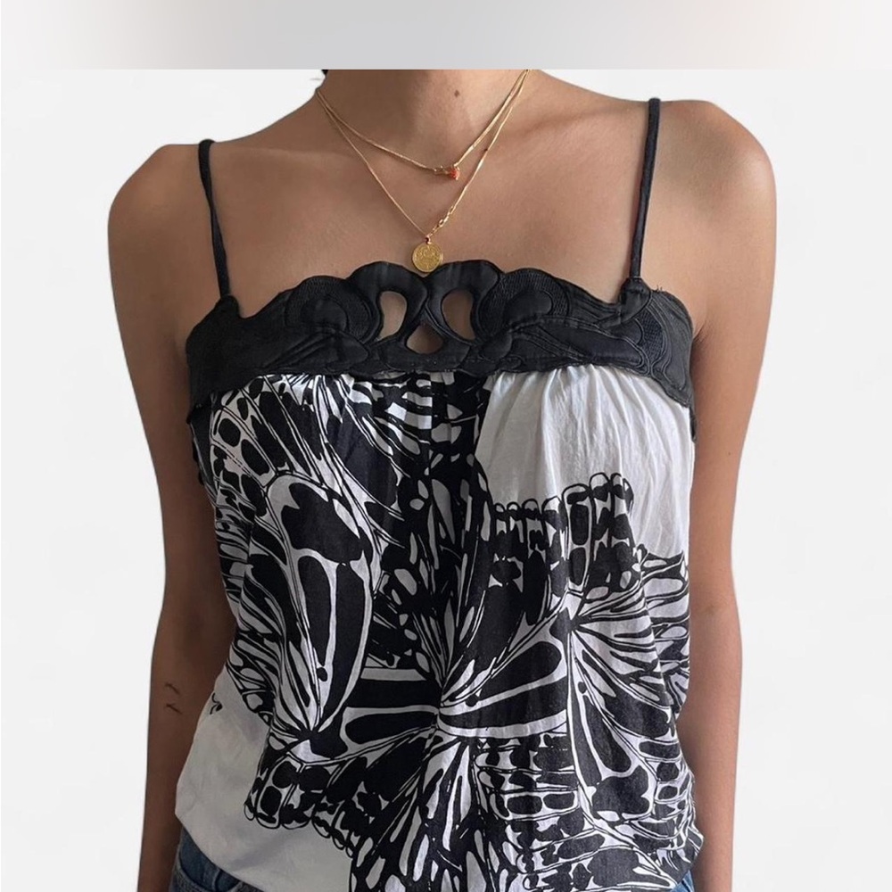 Express Black and White Bustier Camisole with Design